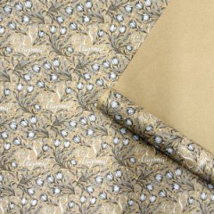 Крафт бумага 8 Марта! белый/черный на коричневом фоне 700мм/60гр/10м ± 5%