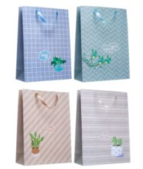 Подарочные пакеты Зелень в горшочке в ассортименте, 31x42x12 см