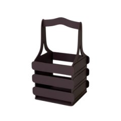 Декоративный ящик из фанеры реечный квадратный 140*125*h240 коричневый