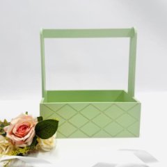 Декоративный ящик прямоугольный декор Ромбы 245*125 h270 фисташковый