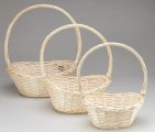 Набор корзин плетеных (ива) 3 шт 39х28хH14/18хHH50,34х25хH12/16хHH45. 29х20хH12/15хHH40 натуральный