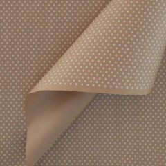Крафт бумага Горох белый цв. на коричневом фоне 720мм/60гр/60мкр/10м± 5%