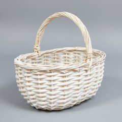 Корзина из ивы, овал, 27*21*11/25см, белый