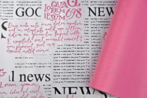 Пленка матовая двухст. с рисунком Газета цв.нютовый 58см*10м*50мкр