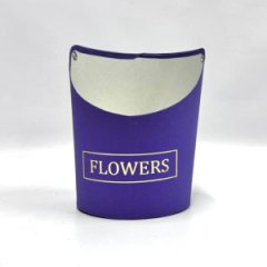 Ваза Овал 12,5*13,5*18 с тиснением flowers фиолетовый