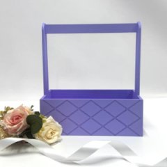 Декоративный ящик прямоугольный декор Ромбы 245*125 h270 нежно-сиреневый