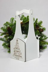 Декоративный ящик квадратный 140*125*h300 Елочка белый