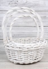 Корзины из ивы 31*13,5*36*B24, 26*11,5*31*B20, 20*10,5*26*B16, 3шт, круг, белый