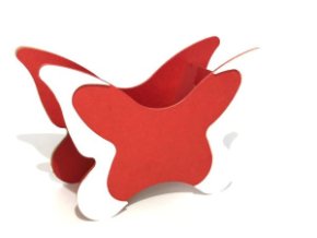 Кашпо Бабочка красный  (23*15*8)