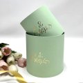 Коробки круглые набор без крышек из 2х (13*13/16*16) мятный с тиснением 8 Марта