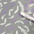 Пленка прозрачная двухцветная Перья белый/сиреневый 68см*200гр ± 5%