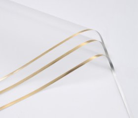 Упак. материал флористическая пленка Золотой кант, 58х58 см, полупрозрачный, 20 листов /упак