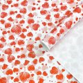 Крафт бумага Сердечки росчерк красный на белом фоне 700мм/60гр/10м ± 5%