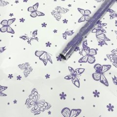 Пленка Летящие Бабочки сиреневый 70см*200гр ± 5%