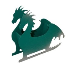 Декоративное новогоднее кашпо Дракон большой цв. зеленый с напылением