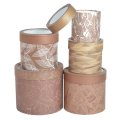Коробки круглые. С пэт окном. Набор из 5 (13,5*13,5/16*16/18*18/20*20/22*22) Орнамент