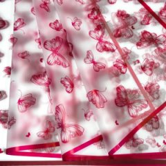 Пленка матовая Бабочки рамка рубин 20 листов 58*58см 50мкм