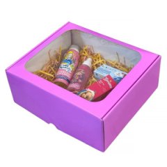 Коробка с ПЭТ-окном цв. темно-розовый, 170мм/300мм/120мм