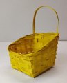 Корзина плетеная (бамбук), D14х13*Н6,5*11*20 см. желтый