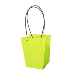 Сумка-трапеция с пластиковыми ручками 17*12*20cm, цв. Лайм