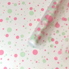 Пленка матовая (MDS) Конфетти бледно-розовый/олива 70см,40мкм,10м