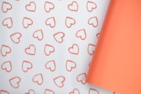 Пленка матовая двухст.с рисункомСердцецв.танго 58см*12м±5% 50мкр