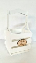 Декоративный ящик из фанеры реечный квадратный 140*125*h240 Декор белый