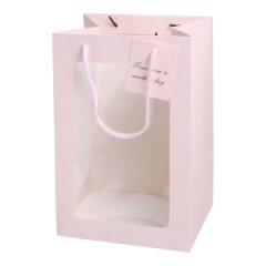 Пакет для цветов Окно 30х20х15cm, 10шт/уп, цв.розовый