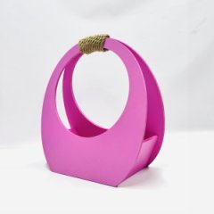 Кашпо сумка круглая большая 350*320*150 розовый