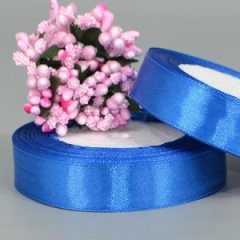 Лента атласная 2,5см*25ярд синий