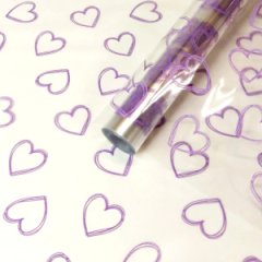 Пленка Сердечки контурные сиреневые 70см*10ярд ± 5%