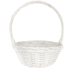 Корзина из ивы 38*13*38, S. круг, белый