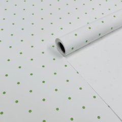 Пленка матовая однотонная Мелкий горошек белый/лайм 58см*10м±5% 65мкм