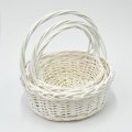 Набор корзин из ивы, 3 шт, круг, 35*35*14*35; 30*30*12.5*30см; 25*25*11*25см, белый