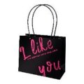 Сумка с пластиковыми ручками I Like you 30х13х25cm черный