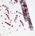 Пленка прозрачная двухцветная с рисунком Лаванда бело- фуксия 70см*10ярд ± 5%