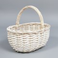Корзина из ивы, овал, 23*19*12*23см, белый