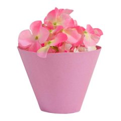 Конус под цветы 7*14*10 розовый