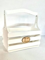 Декоративный ящик из фанеры реечный прямоугольный 250*125 h255 Декор белый