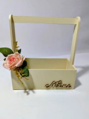 Декоративный ящик прямоугольный 245*125 h270 Маме натуральная