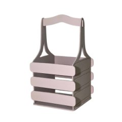 Декоративный ящик из фанеры реечный квадратный 140*125*h240 пыльная роза