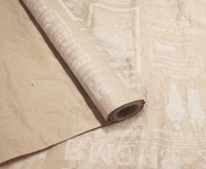 Бумага Эко-крафт Газета Новости белый 70см*5 ярд ± 5%
