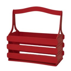 Декоративный ящик из фанеры реечный прямоугольный 250*125 h255 красный