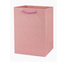 Пакет подарочный с тиснением Сердца 23*18*10см, розовый