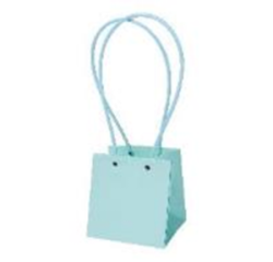 Сумка с пластиковыми ручками 13*13*15cm, цв. матовый небесный