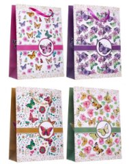 Подарочные пакеты Бабочки в ассортименте, 31x42x12 см