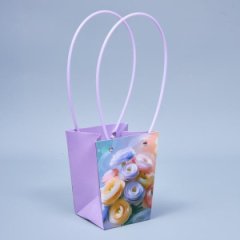 Сумка с пластиковыми ручками Цветы №11 13*9,5*15,5см (уп 10шт)