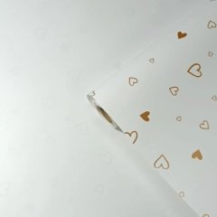 Пленка матовая двухсторонняя Влюбленность белый/золото 58см*10м±5% 65мкм