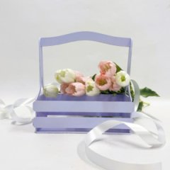 Декоративный ящик двухреечный прямоугольный 250*125 h255 Нежная-Лаванда