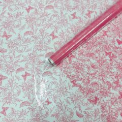 Пленка прозрачная Контурные пионы розовый 70см*200гр ± 5%
